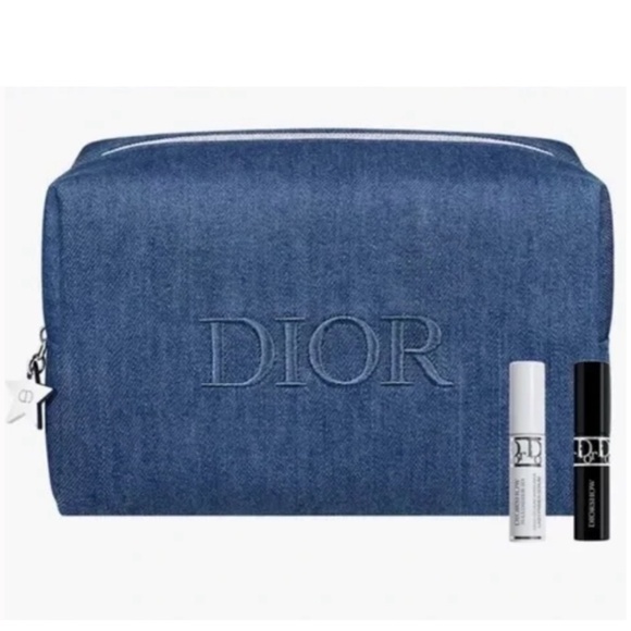 DIOR Denim Pouch Diorshow Mascara 3D Primer Bundle NEW - Picture 1 of 8